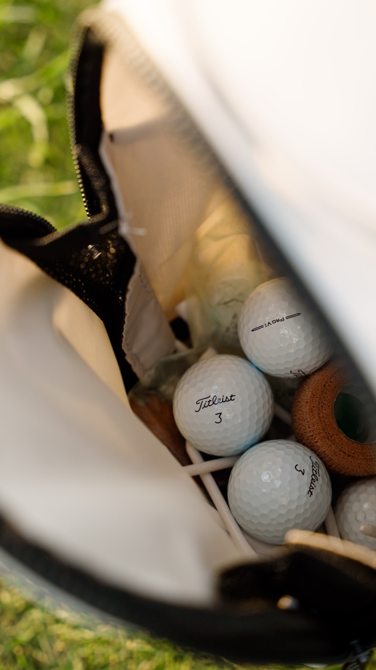 Golf detail photographed at course level
